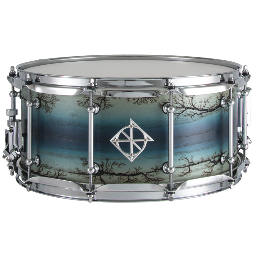 Caja de fresno de la serie Artisan de 6,5 x 14" de Dixon PDSAN654EA en azul eléctrico encantado